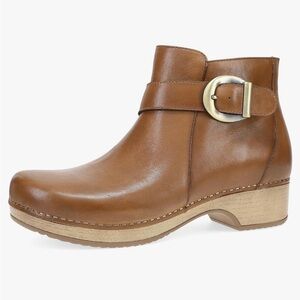 DANSKO Brennan Brown Leather Ankle Boot Clogs